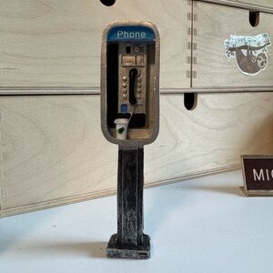 Vintage Style Black Payphone Decorative Figurine - Unbranded